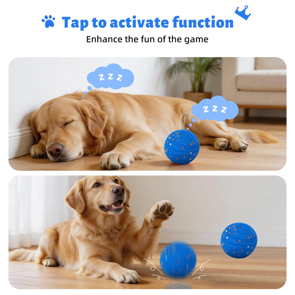 Interactive Dog Toy Ball Automatic Moving Bouncing Rotating E-TPU Waterproof Blue S37338