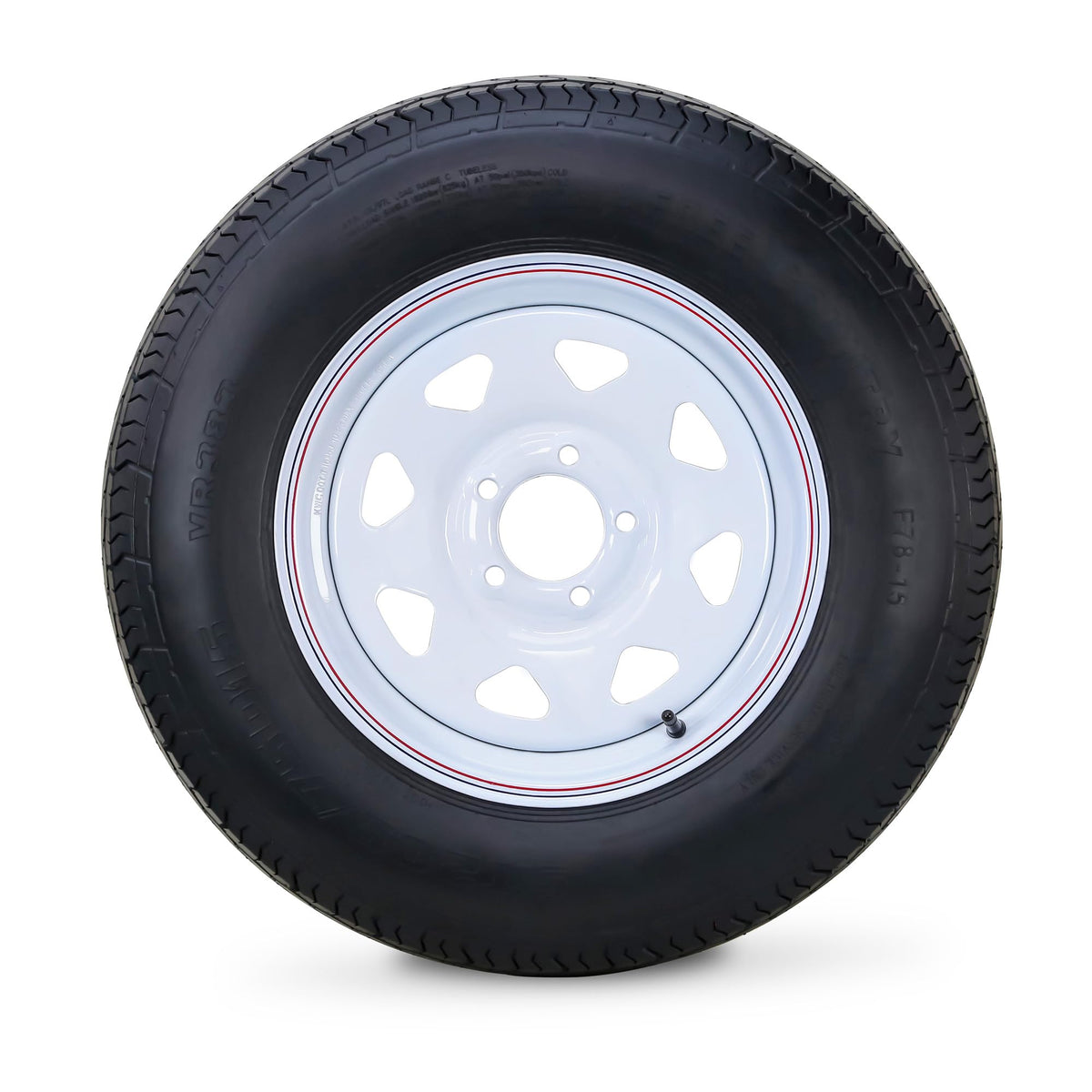 Trailer Tire Wheel ST205/75D15 6PR 101L 5X4.5 White Spoke Rim T328