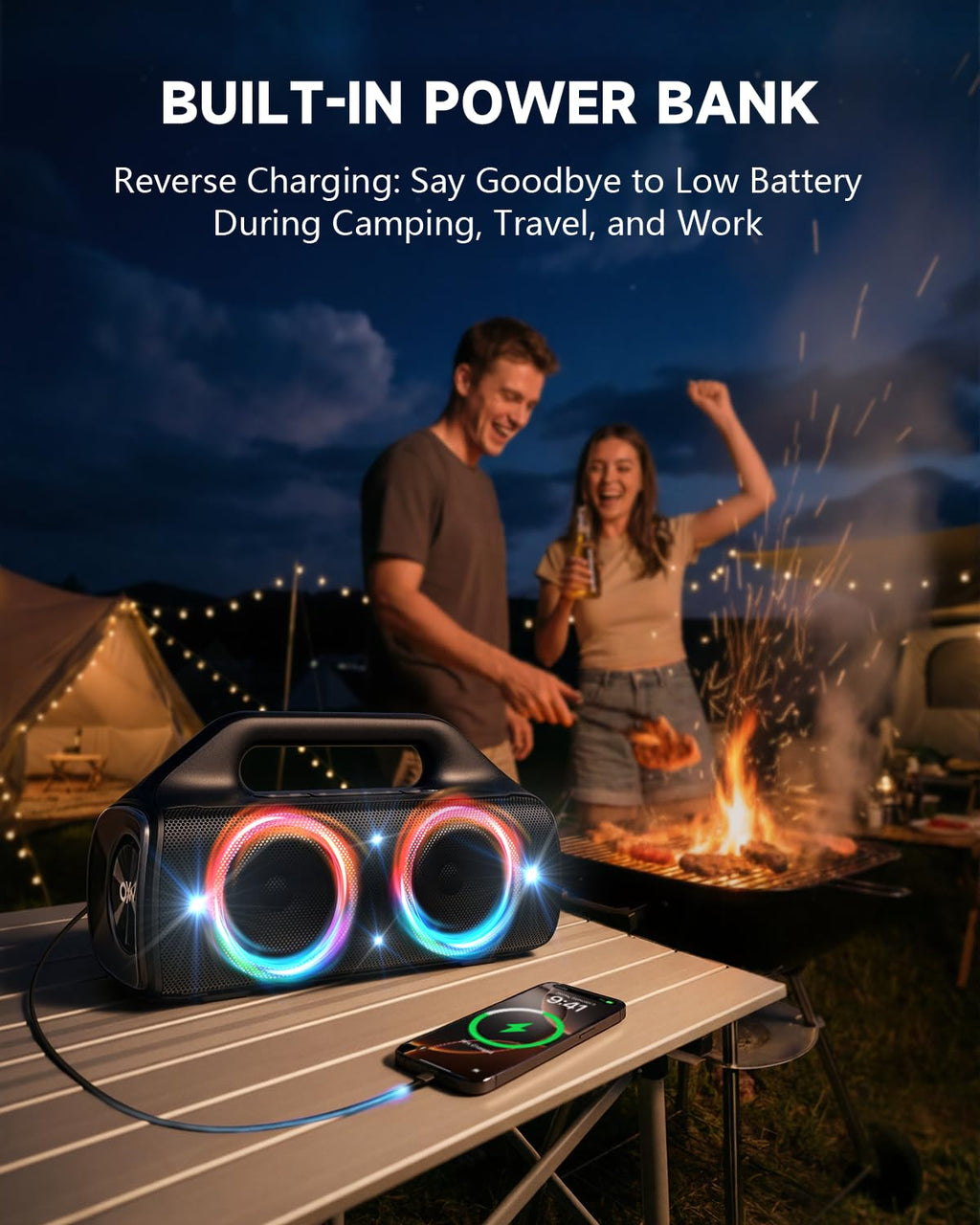 80W IP67 Waterproof Wireless Outdoor Bluetooth Speaker V5350