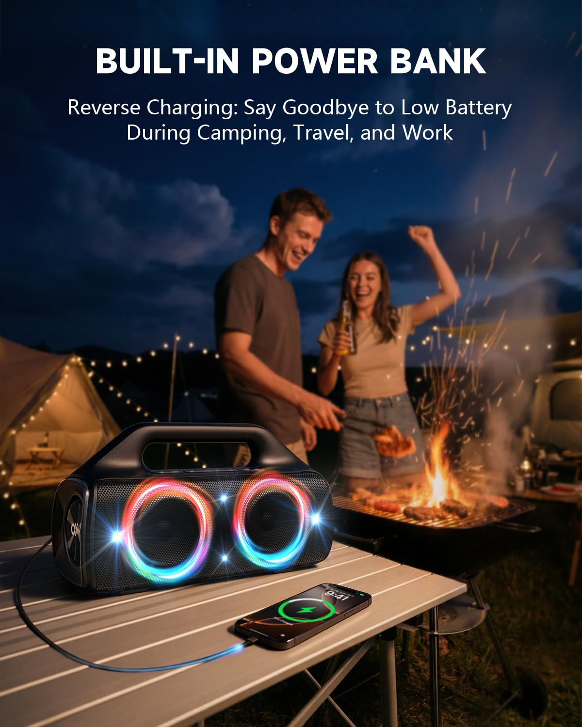80W IP67 Waterproof Wireless Outdoor Bluetooth Speaker V5350