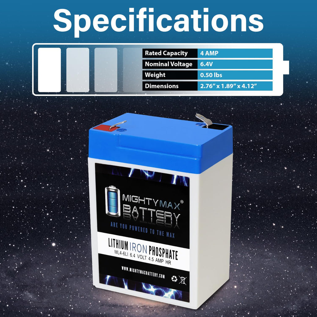 6V 4.5AH Lithium Replacement Battery F483