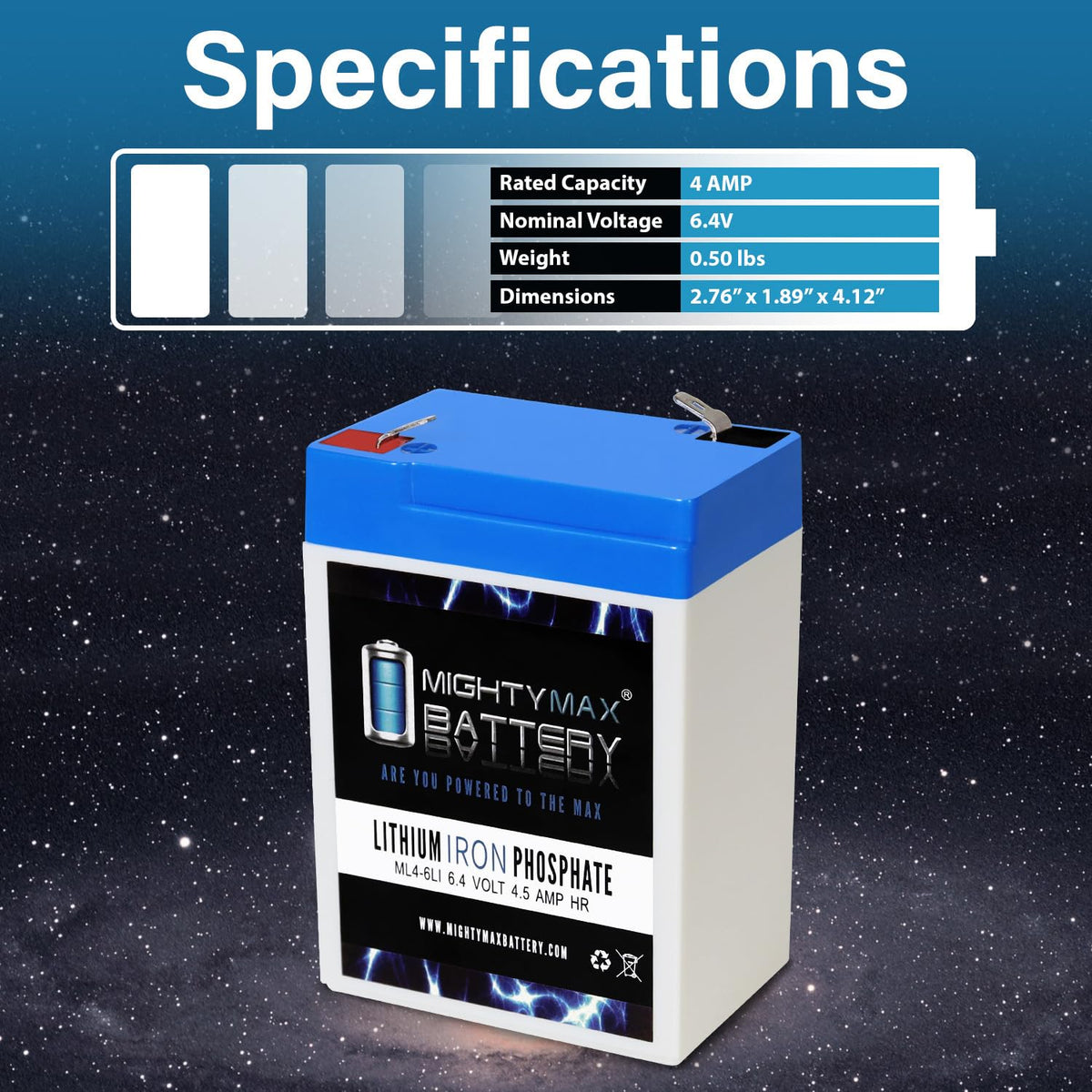 6V 4.5AH Lithium Replacement Battery F483