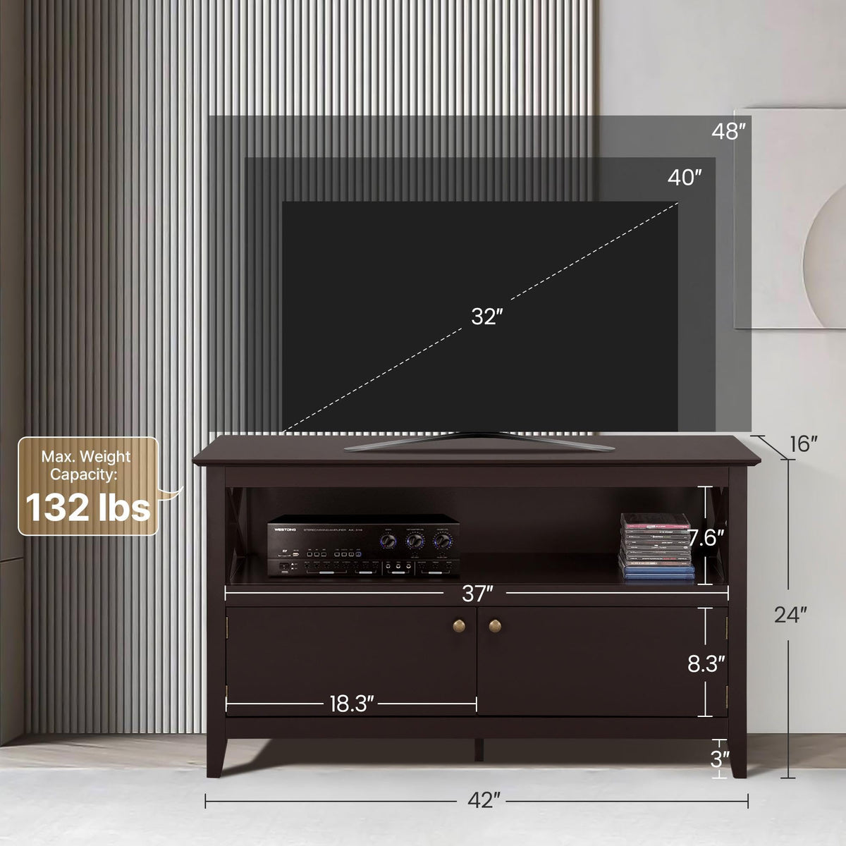 42in TV Stand with Storage G9272