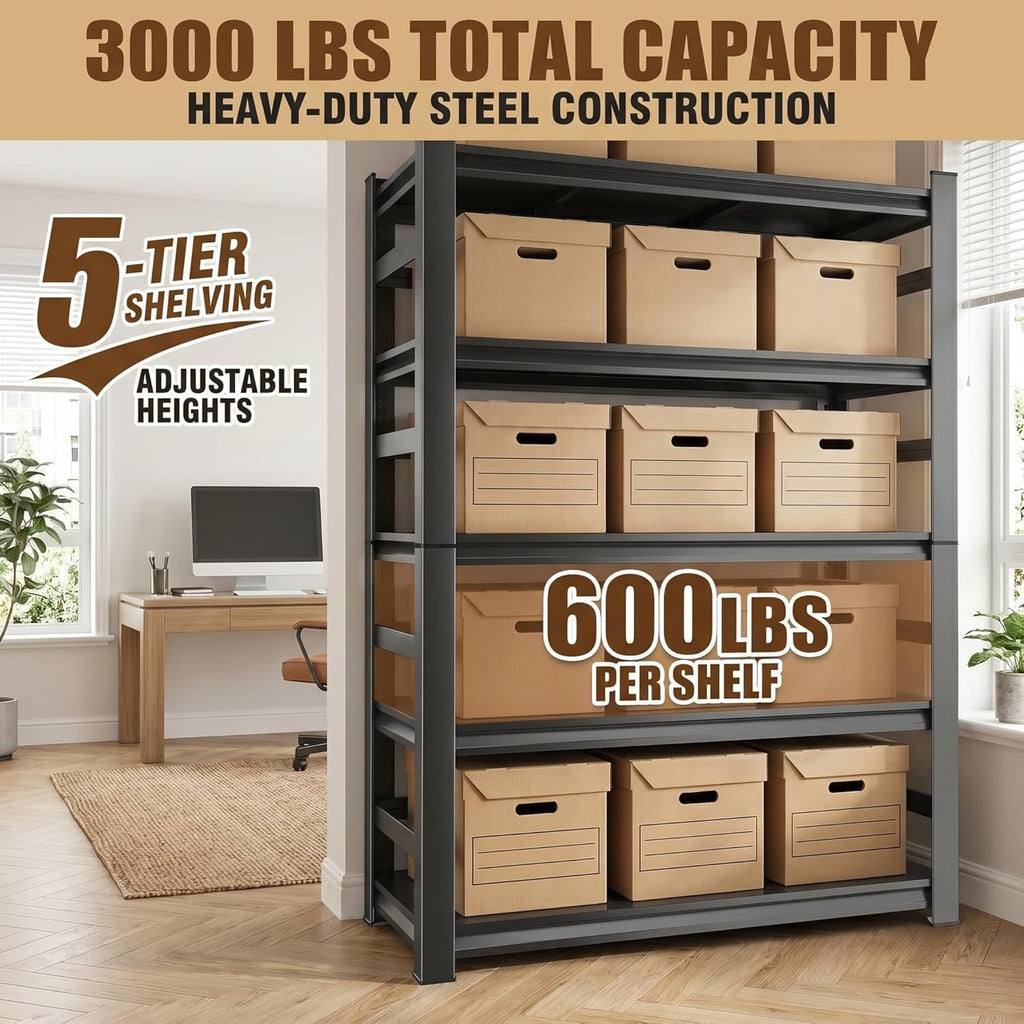 5 Tier Adjustable Wooden Bookshelf S494