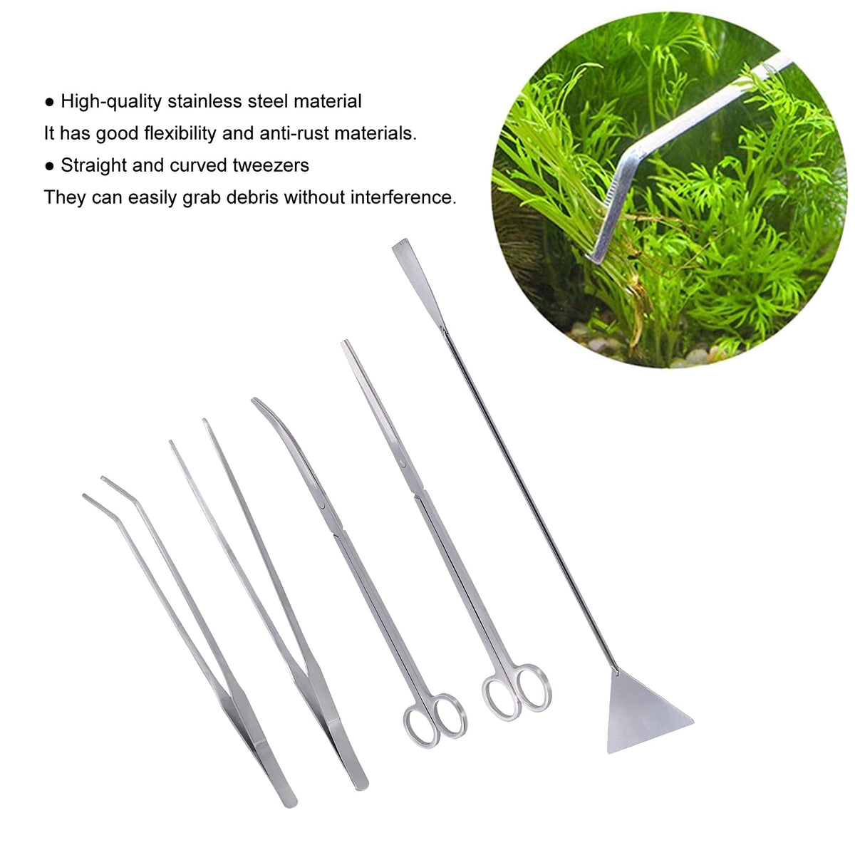 5-in-1 Stainless Steel Aquarium Maintenance Kit L4863