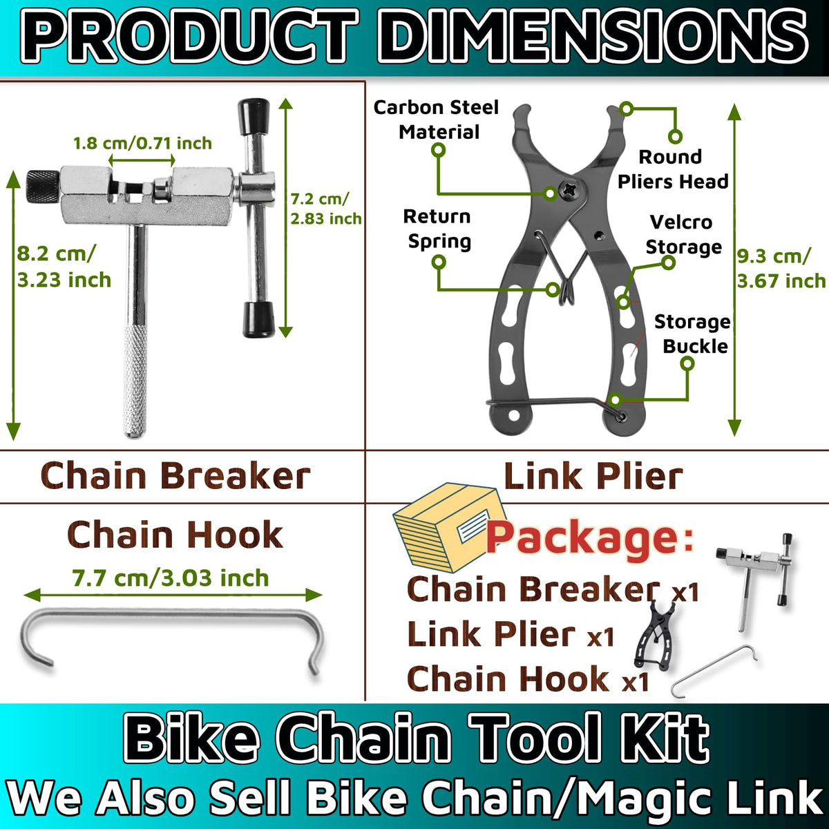 Bike Chain Tool 3 Pcs V698