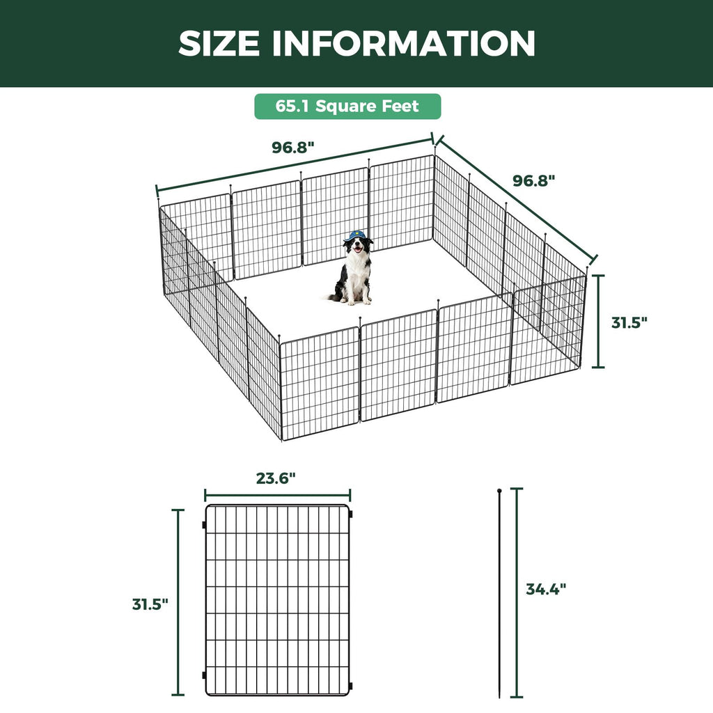 32" H 16 Panels Dog Playpen A63996