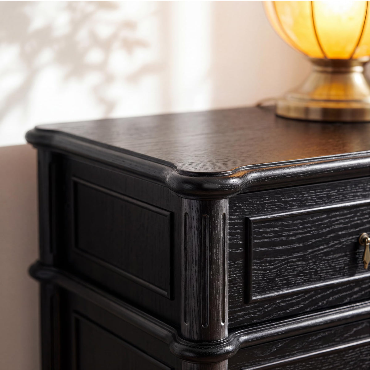 Black 9 Drawer Wood Dresser Q5114