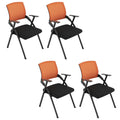 Foldable Mesh Office Chair with Back Armrest, 4pcs, Orange N3442