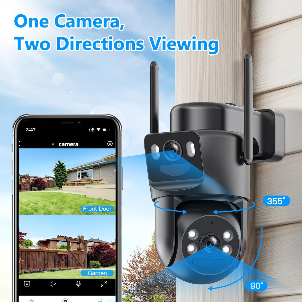 4K Solar Security Camera Wireless Outdoor Battery Powered 360°PTZ A587436