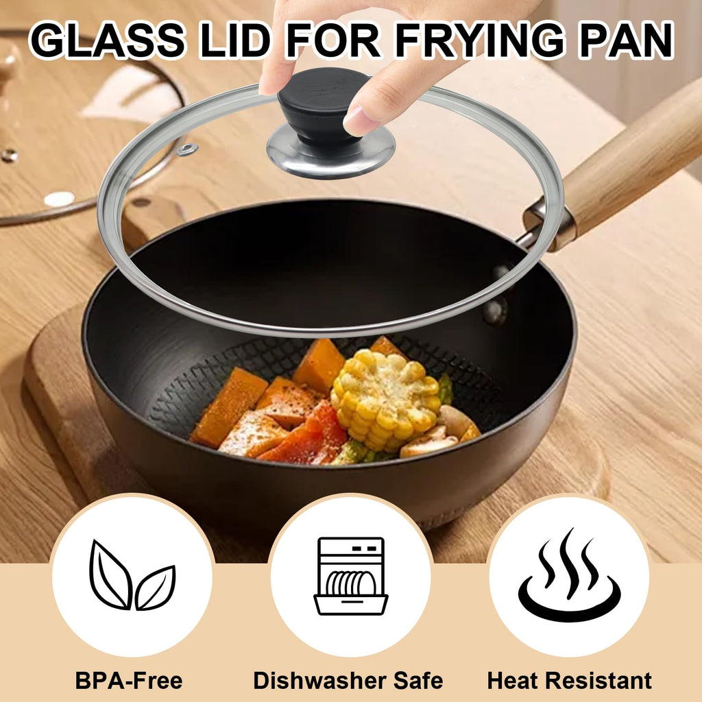 8 Inch Tempered Glass Lid with Stainless Steel Rim P43147