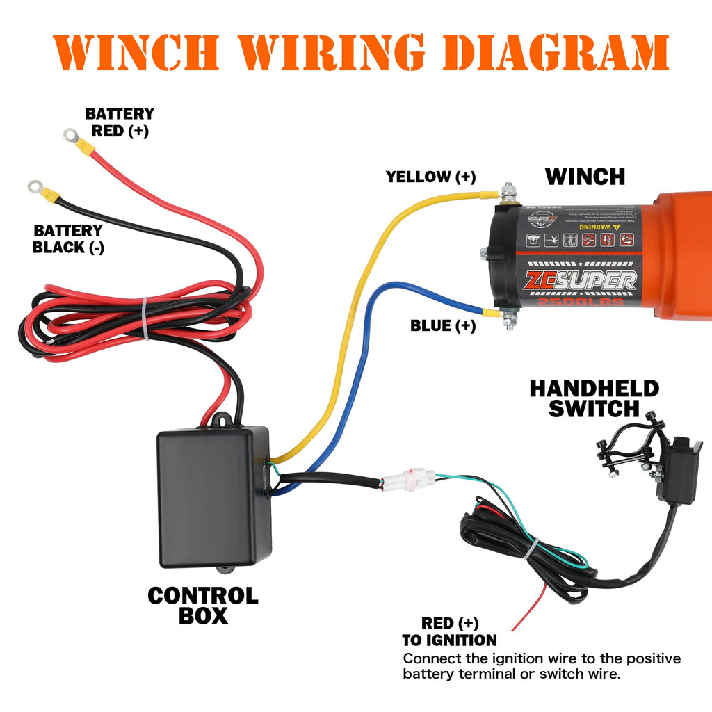 2500 lb Electric Winch 30ft Synthetic Rope 12V DC B229853