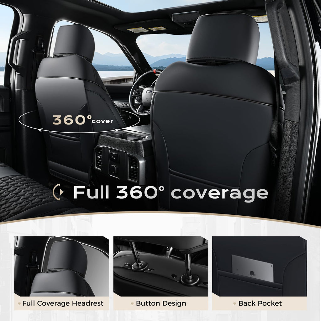 Waterproof Faux Leather Full Coverage Seat Covers Z428408