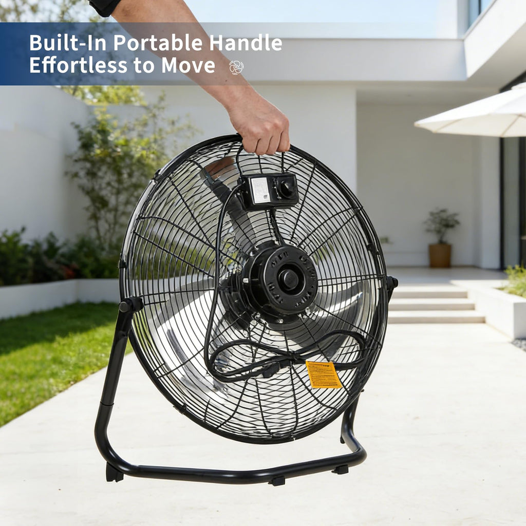 20 Inch 3 Speeds High Velocity Metal Floor Fan N1460