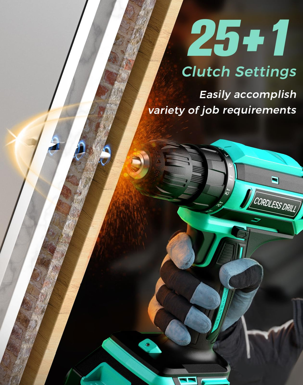 20V MAX Cordless Drill Set with 2 Batteries & Charger U682748