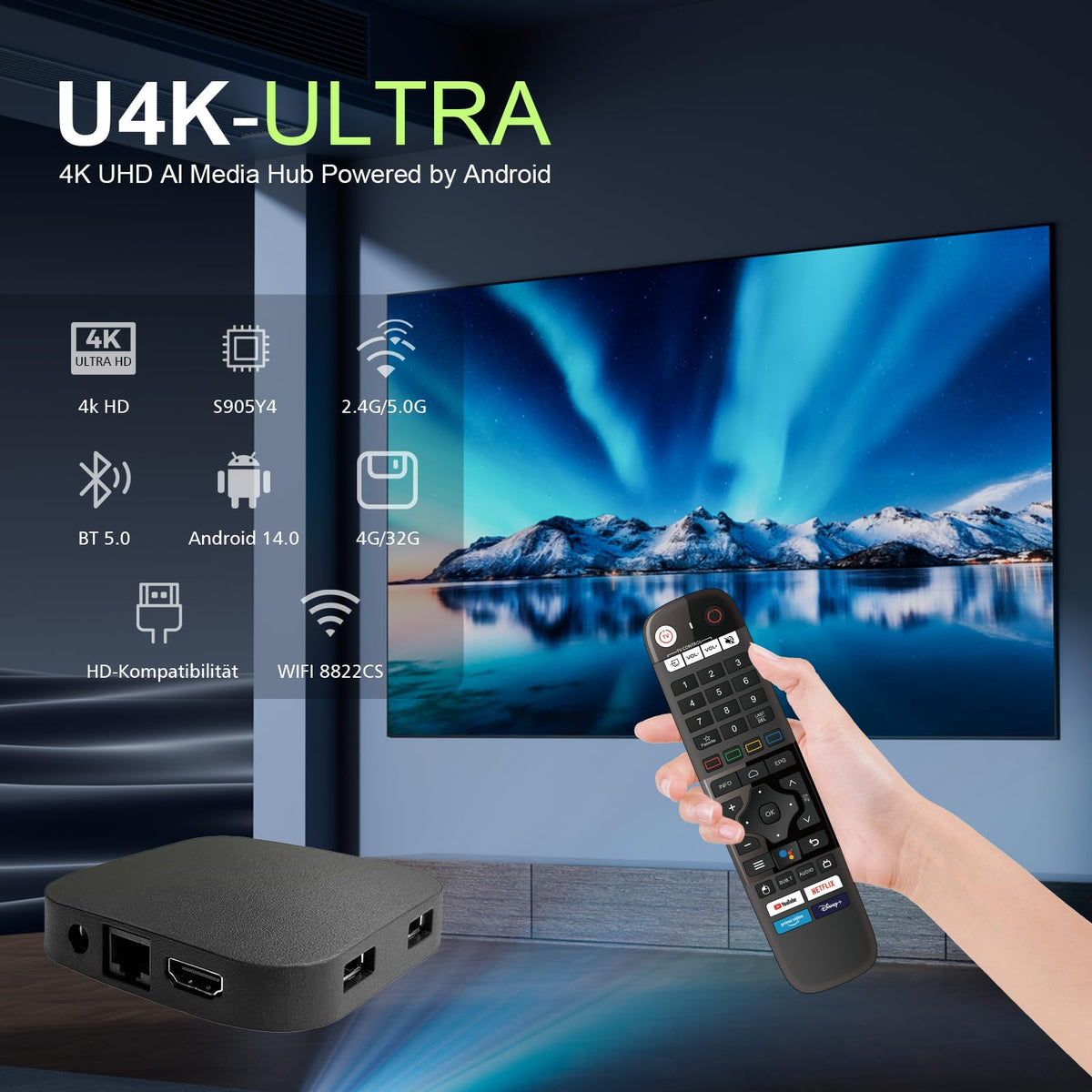 Android TV Box 4K UHD Streaming Device R21588