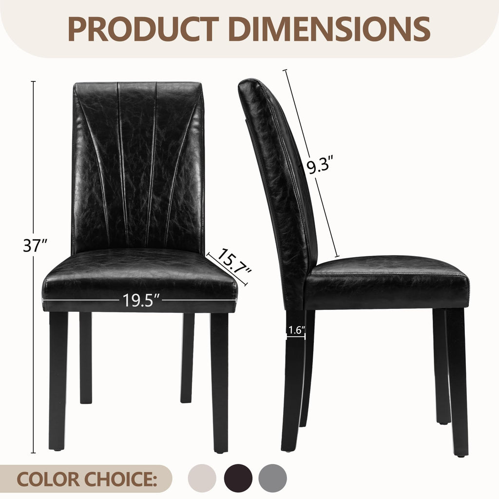 Black Upholstered Dining Chairs Set of 6 J51869