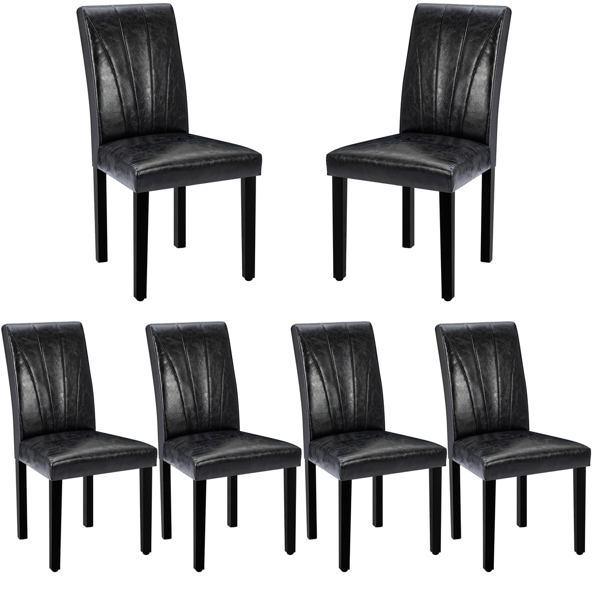 Black Upholstered Dining Chairs Set of 6 J51869