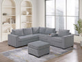 Light Gray 4pc Corduroy Sectional Sofa Set U158569