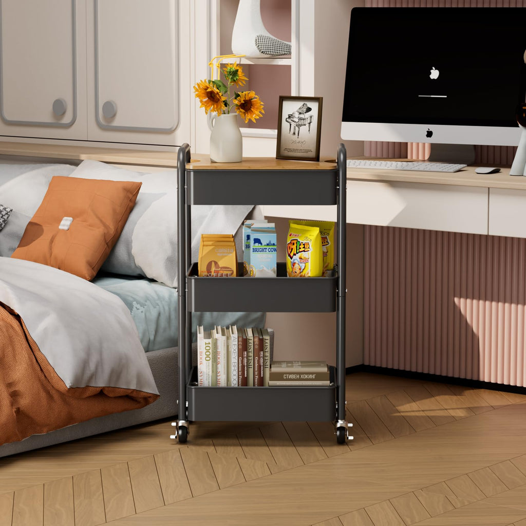 3-Tier Rolling Metal Utility Cart F75134