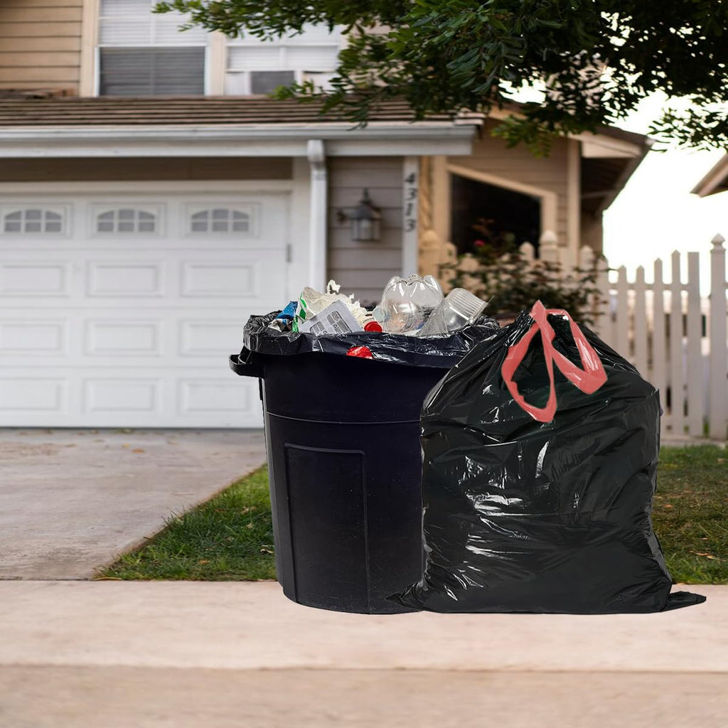 30 Gallon Drawstring Trash Bags, 150 Count Black Heavy Duty P4171