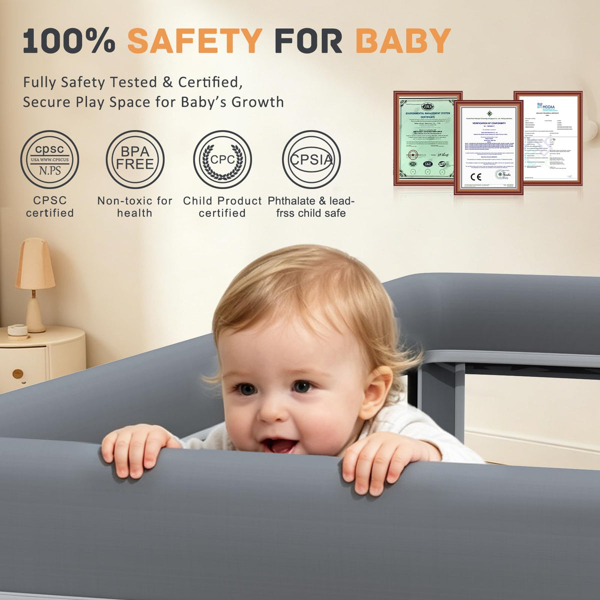 Foldable Baby Playpen with Mat and Ocean Balls S706