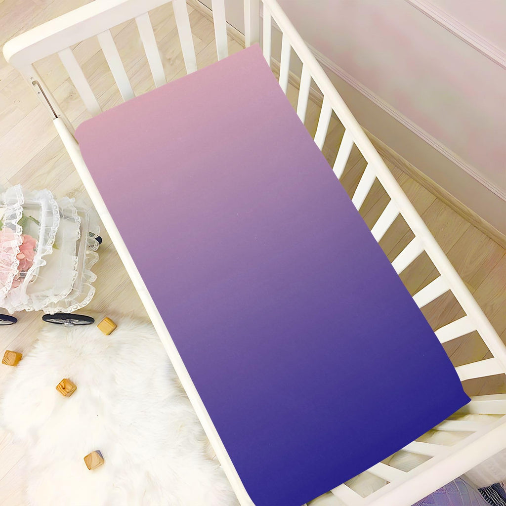 Dark Blue Pink Fitted Crib Sheet Microfiber O35422