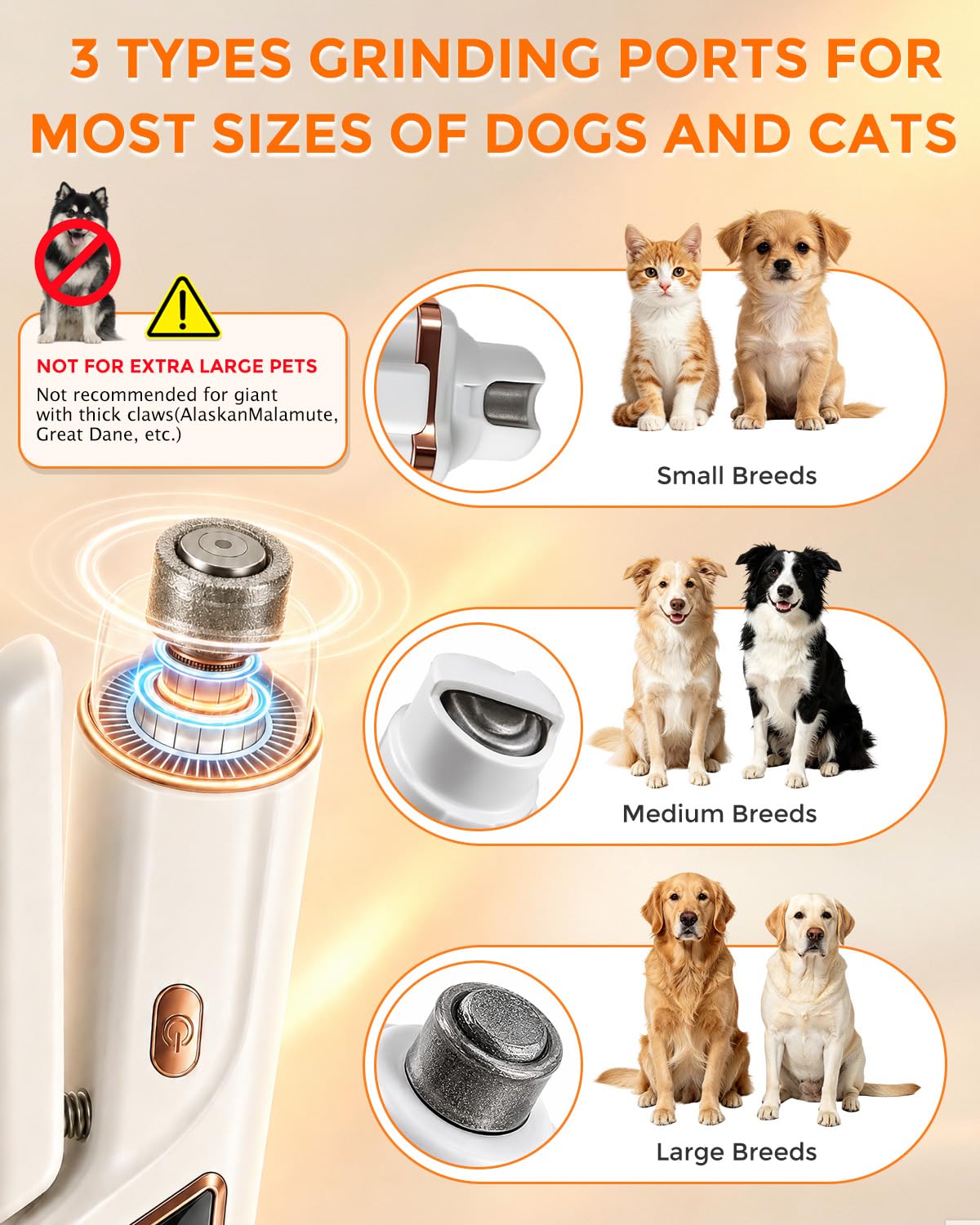 2-in-1 Dog Nail Clippers & Cat Grinder with Dual LED Lights A4980