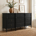 Black 9 Drawer Wood Dresser Q5114