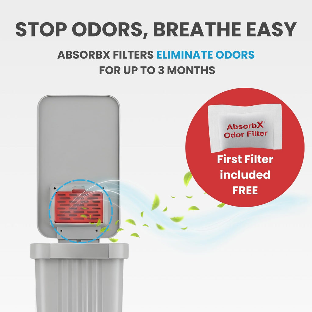 50 L Slim Step Pedal Kitchen Trash Can with Odor Filter A667