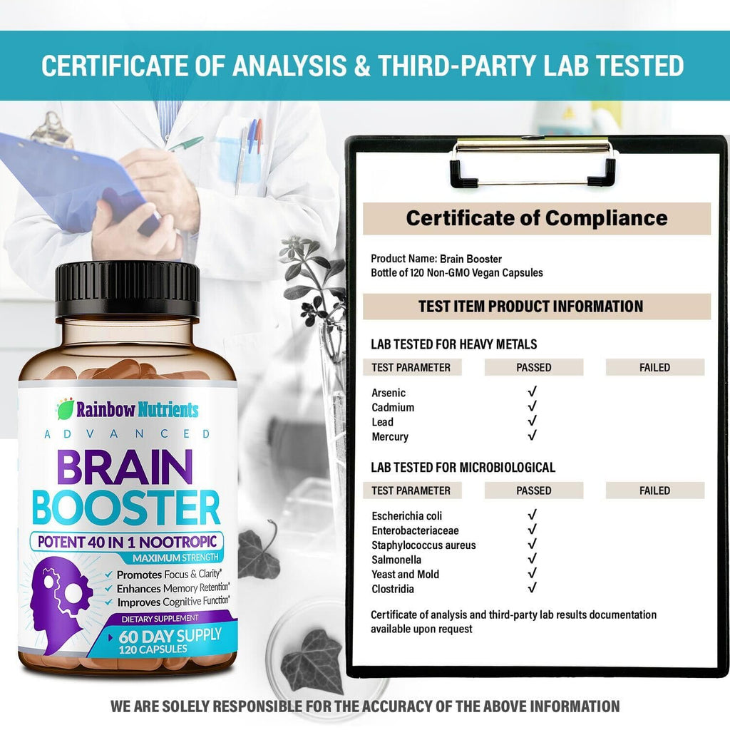 120 V Capsules Brain Support Supplement with DMAE N76647