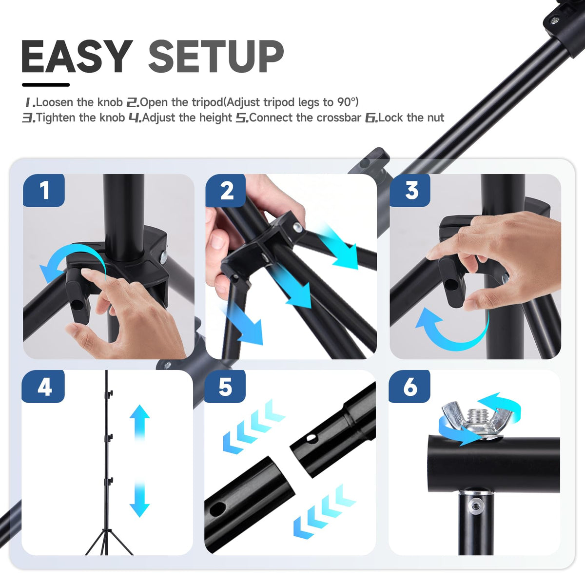 8x10ft Adjustable Backdrop Stand Kit with Carrying Case P434