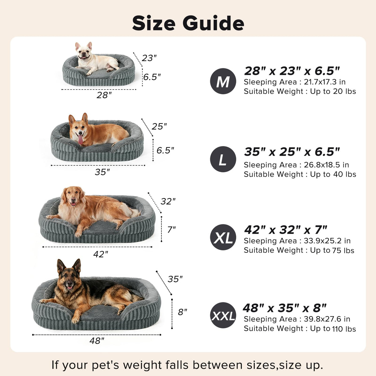 Washable 42" Orthopedic Dog Bed H363978