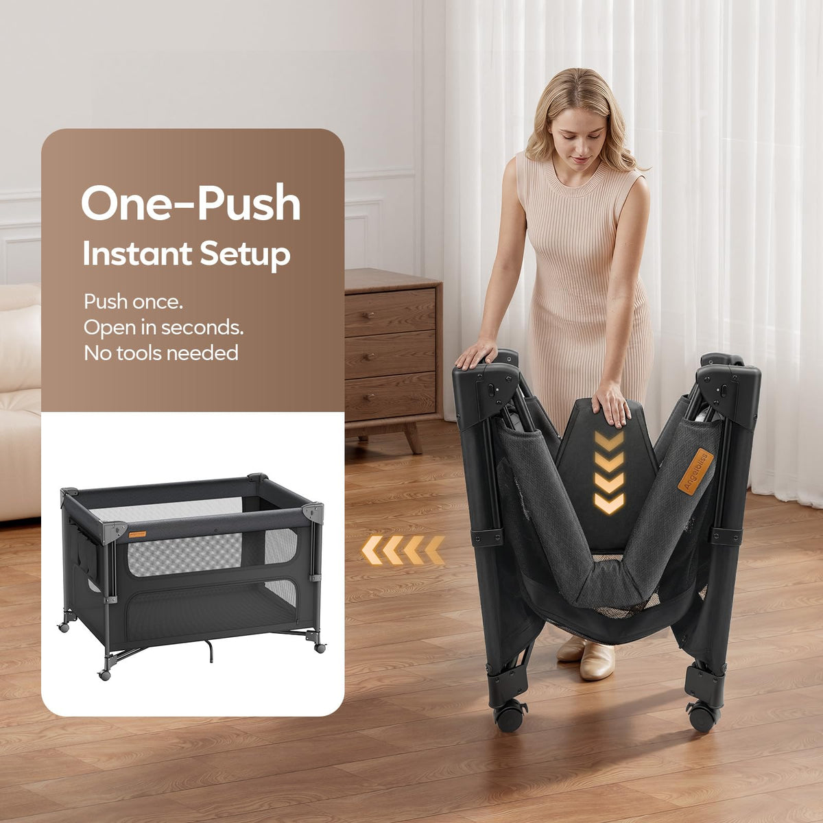 5-in-1 Baby Bassinet Bedside Crib with Changing Table Y9730