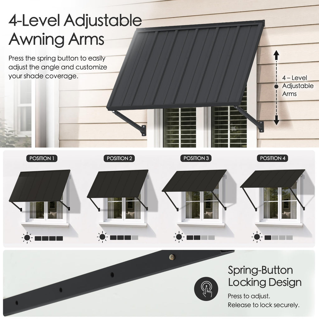 Adjustable Door Window Awning 42"W×32" R3968