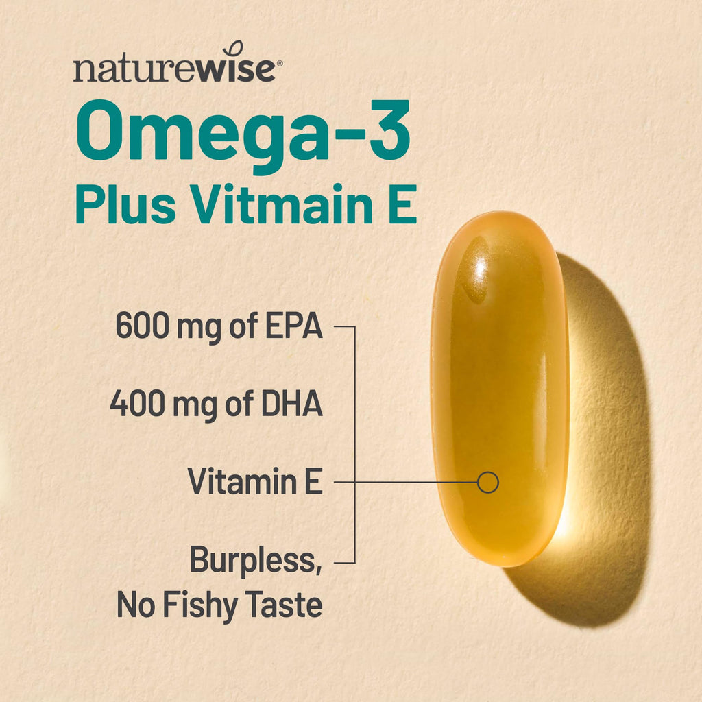 Omega 3 Fish Oil Supplement 1000mg 600 EPA 400 DHA Lemon Flavor 60 Softgels N28833