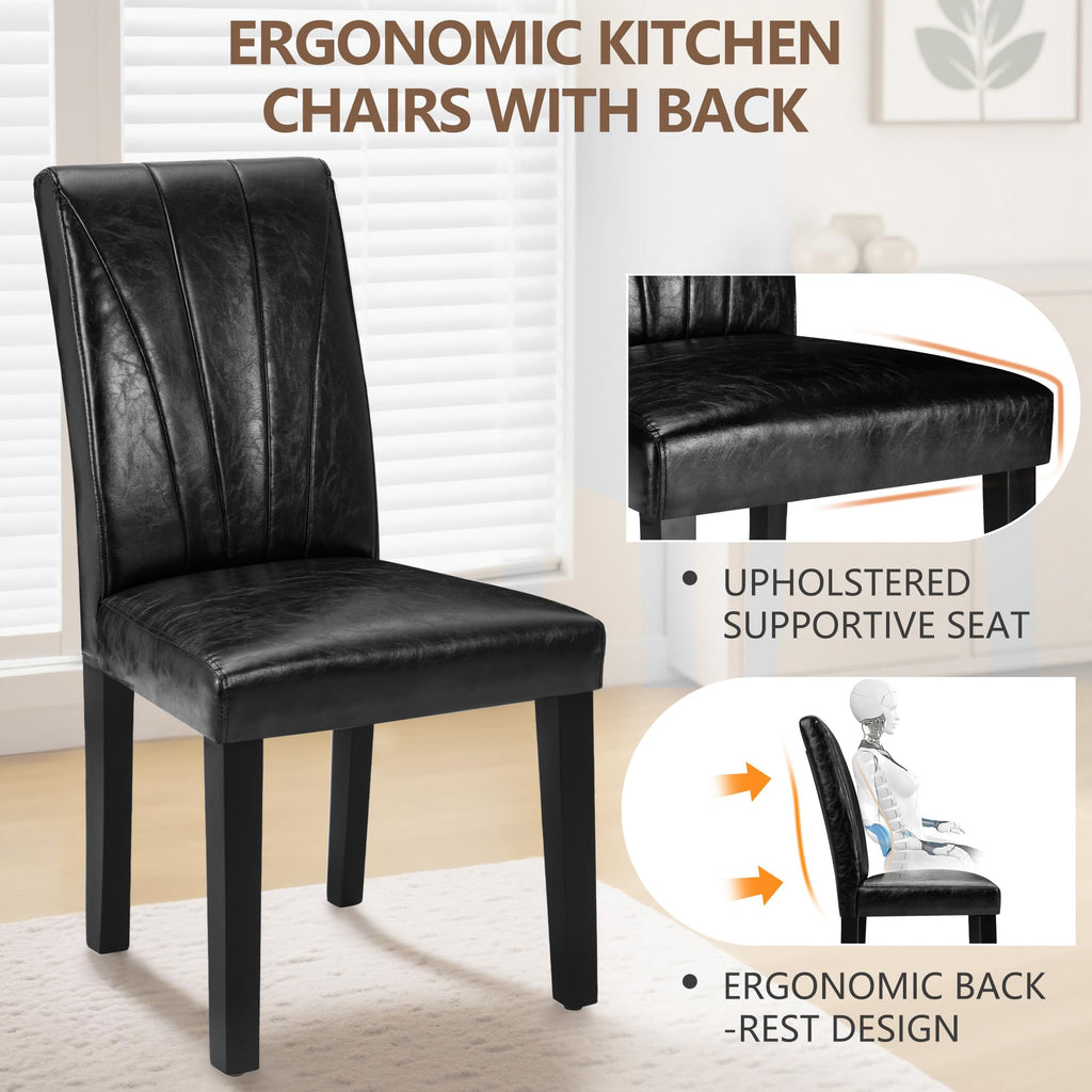 Black Upholstered Dining Chairs Set of 6 J51869