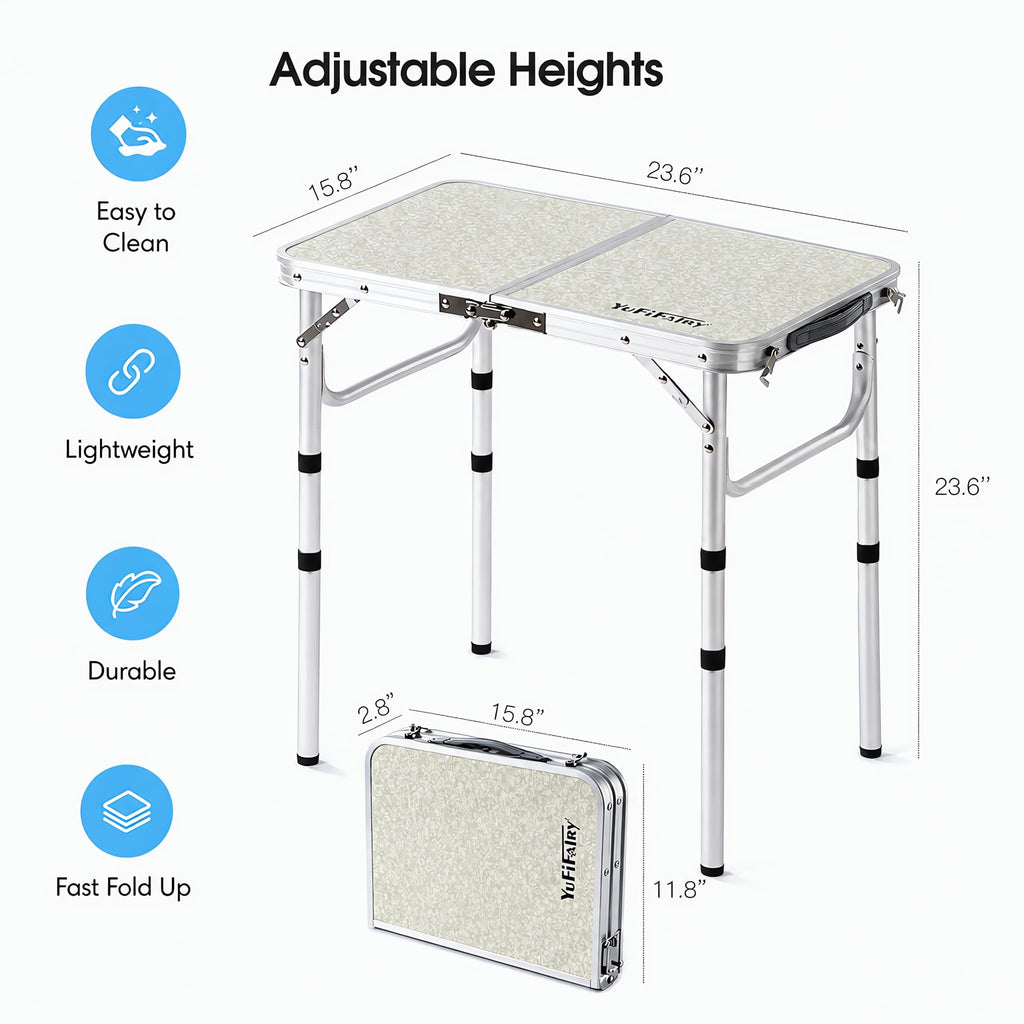 Adjustable Height Small Folding Camp Table B90842