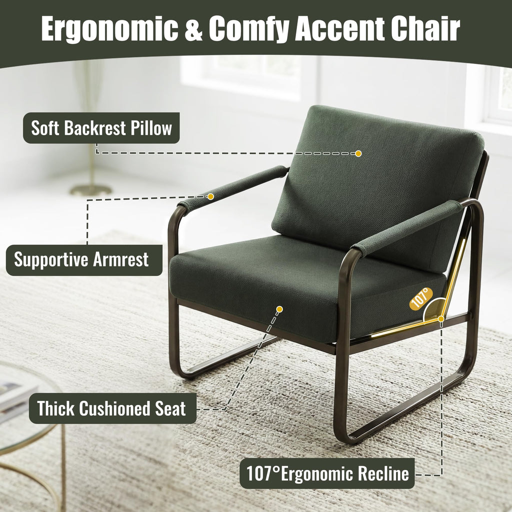 Set of 2 Green Fabric Accent Chair G412511