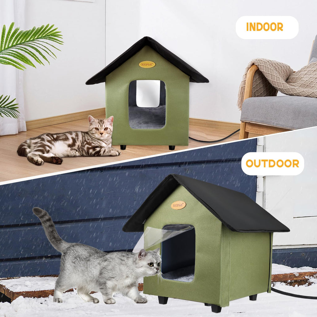 Heated Weatherproof Insulated Outdoor Cat House C574485