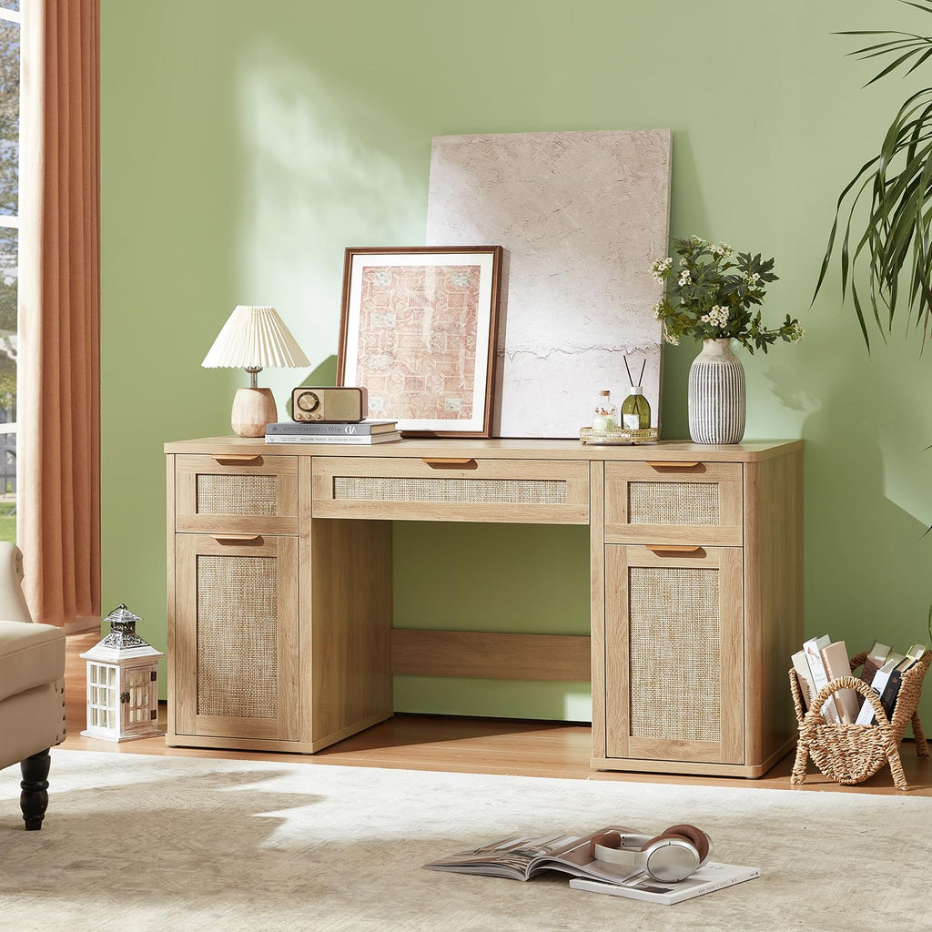 Office Desk with 5 Drawers Storage File Cabinet K2342
