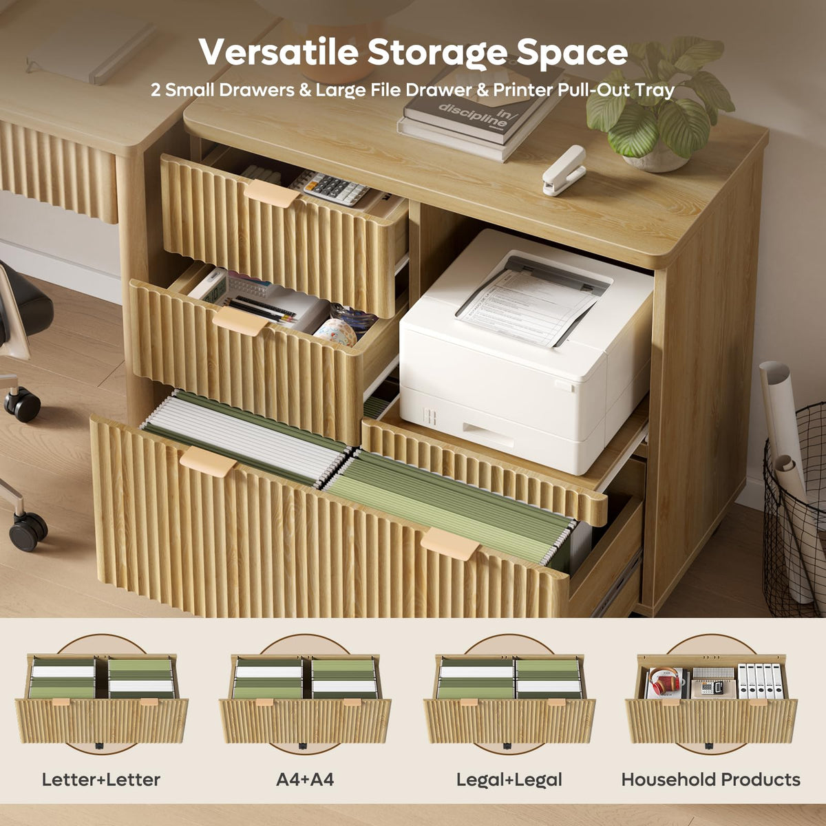 3 Drawer Wood File Cabinet T47622