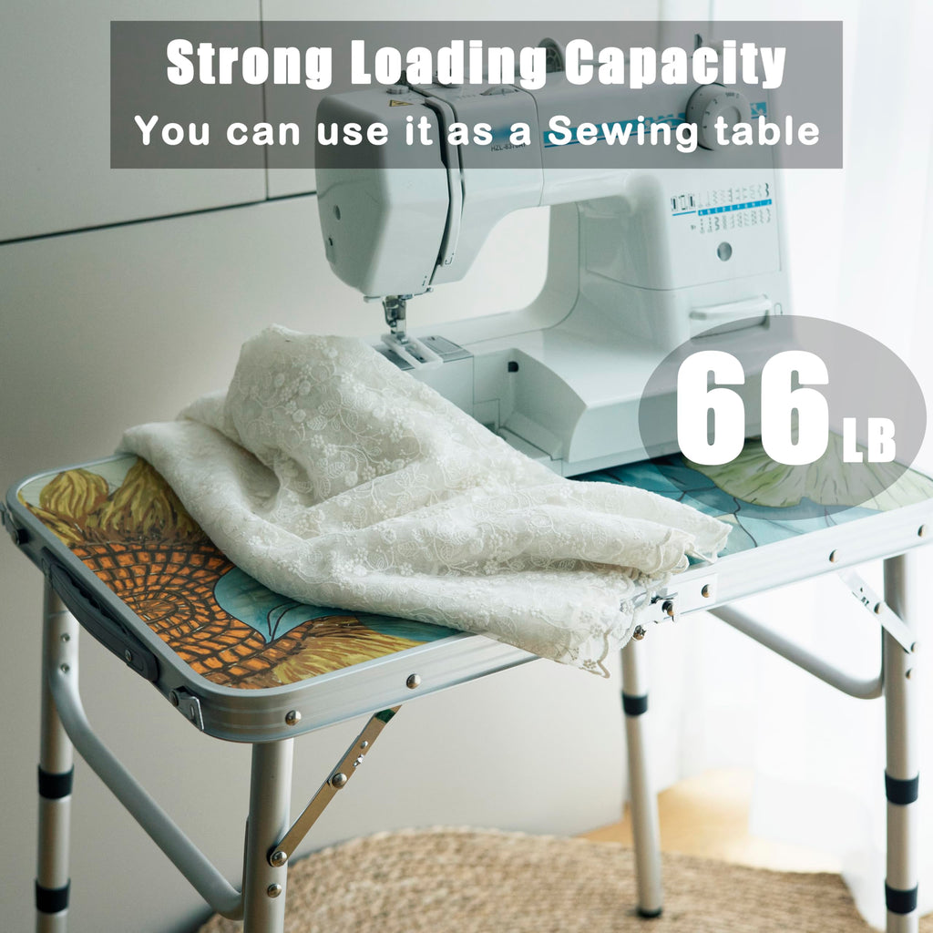 Small Folding Camping Table Aluminum 3 Adjustable Heights C131