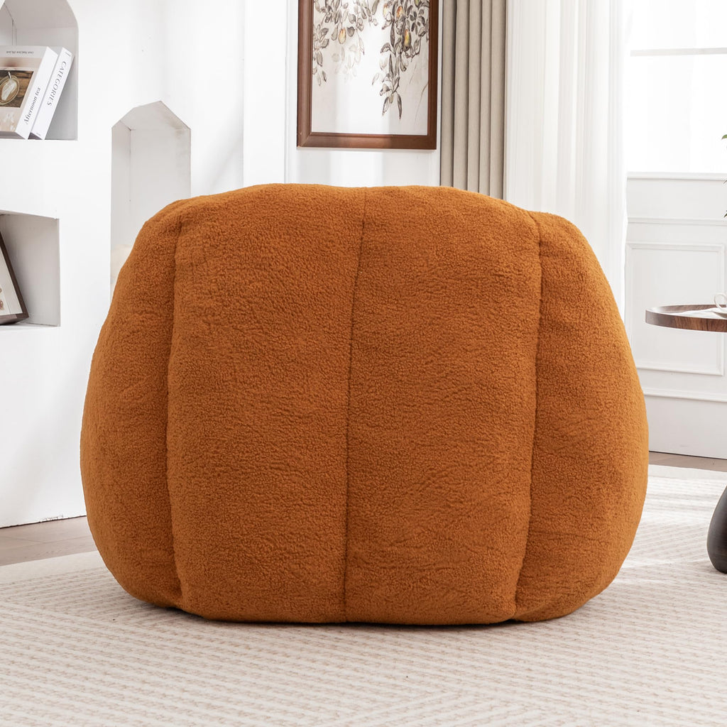 Yellow Faux-Fur Beanbag Sofa with Armrests S515642