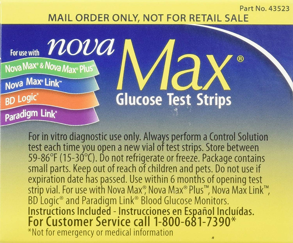 Glucose Test Strips, Box of 50 Strips Y892