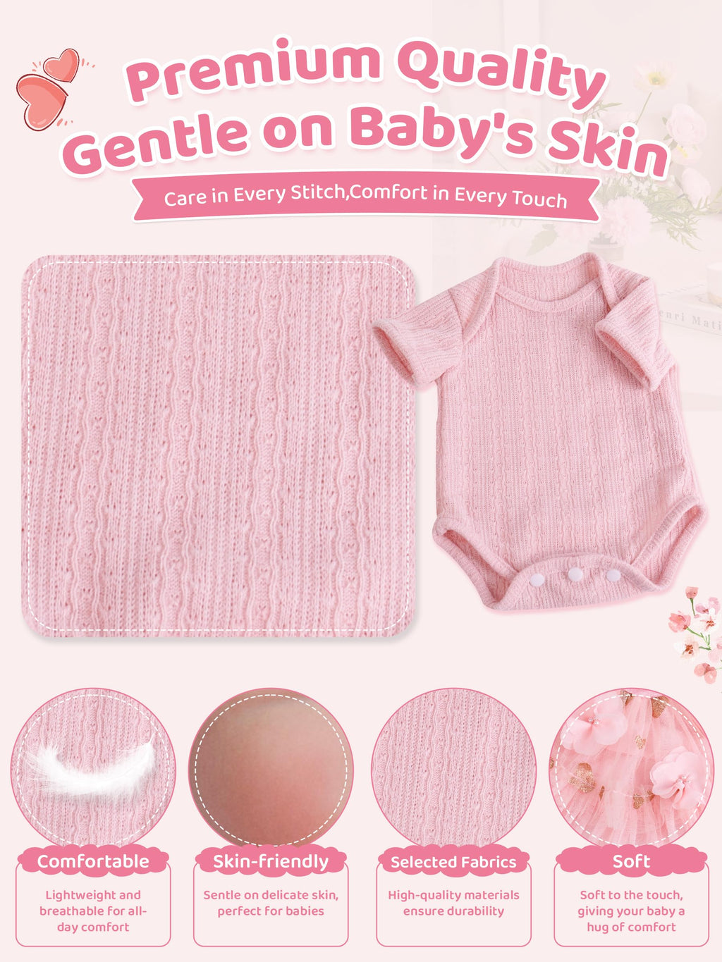 Pink Baby Doll Clothes 17-20 Inches V702