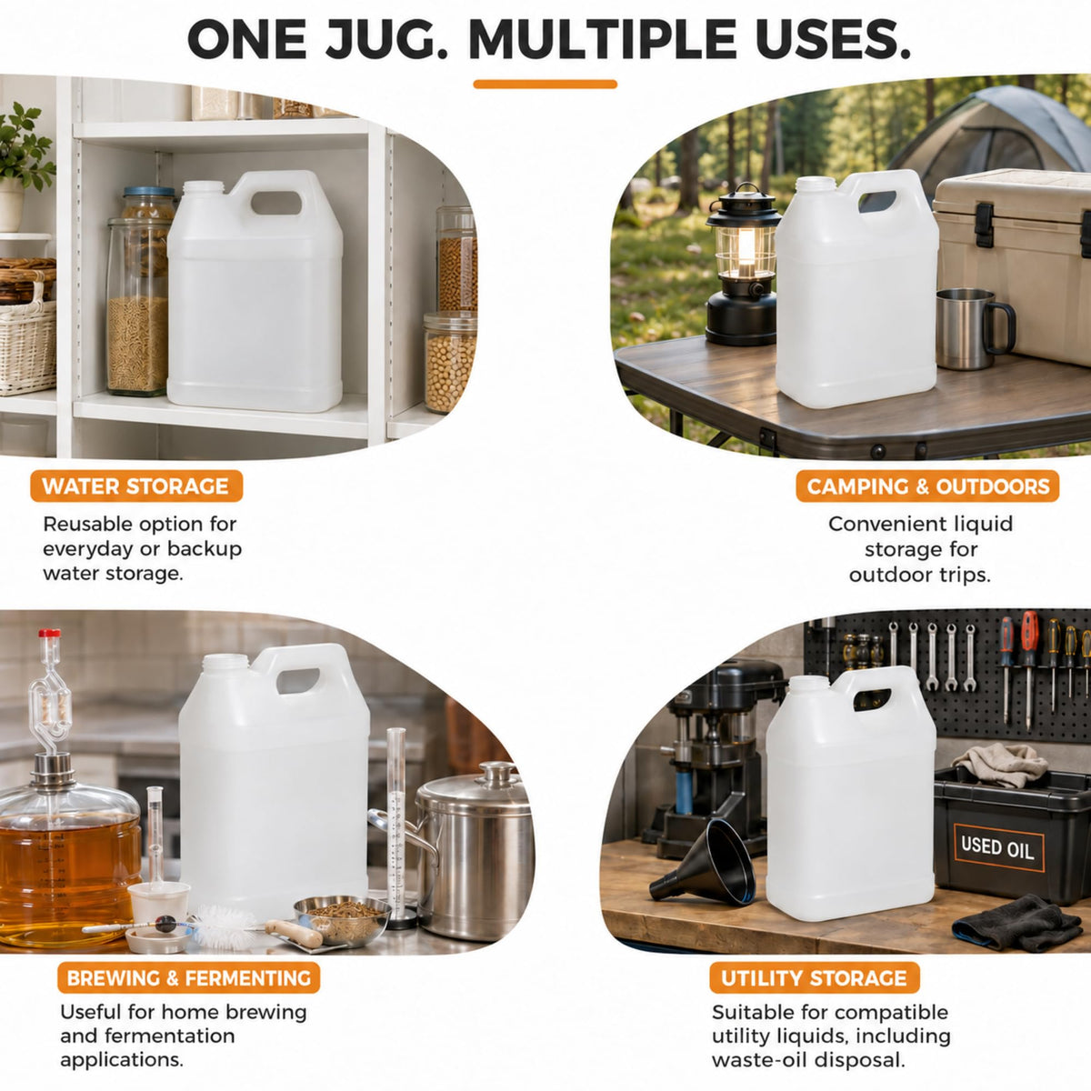 2.5 Gallon Reusable Plastic Water Jug with Lid M6556