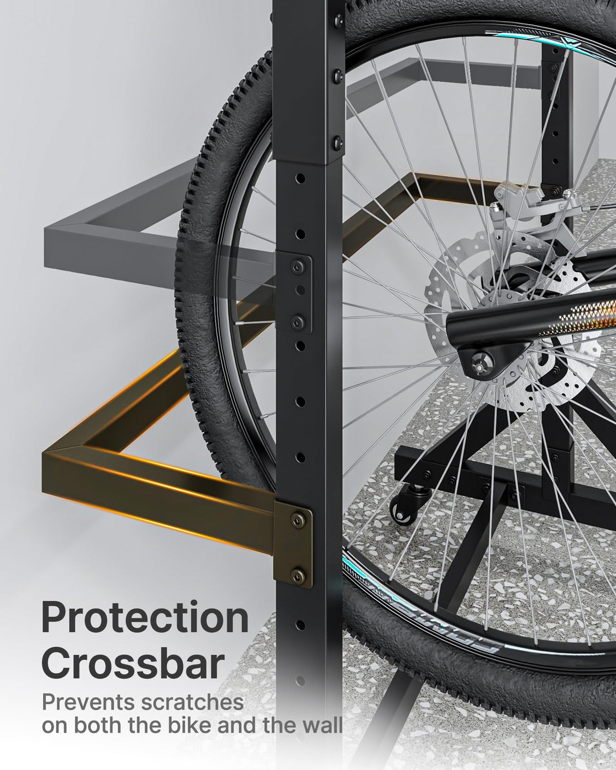 Freestanding Bike Storage Rack with Wheels for 3 Bikes W727306