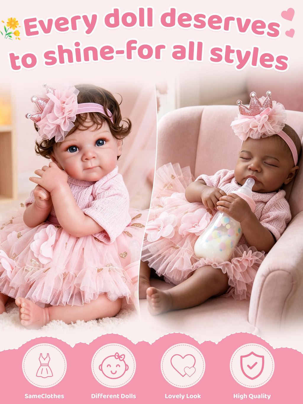 Pink Baby Doll Clothes 17-20 Inches V702