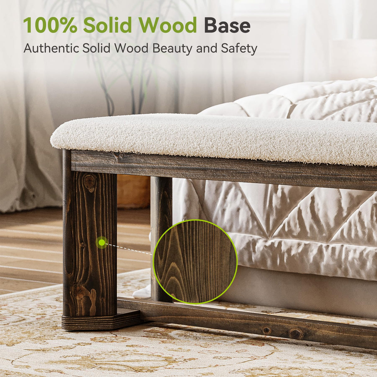 Upholstered Bench with Cushion T7360